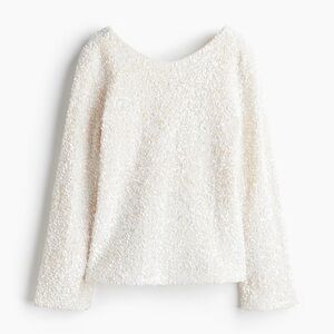 H&M Cream Textured Women's Blouse